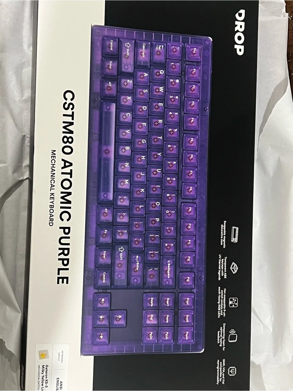 DROP CSTM80 Atomic Purple Mechanical Keyboard - Purple